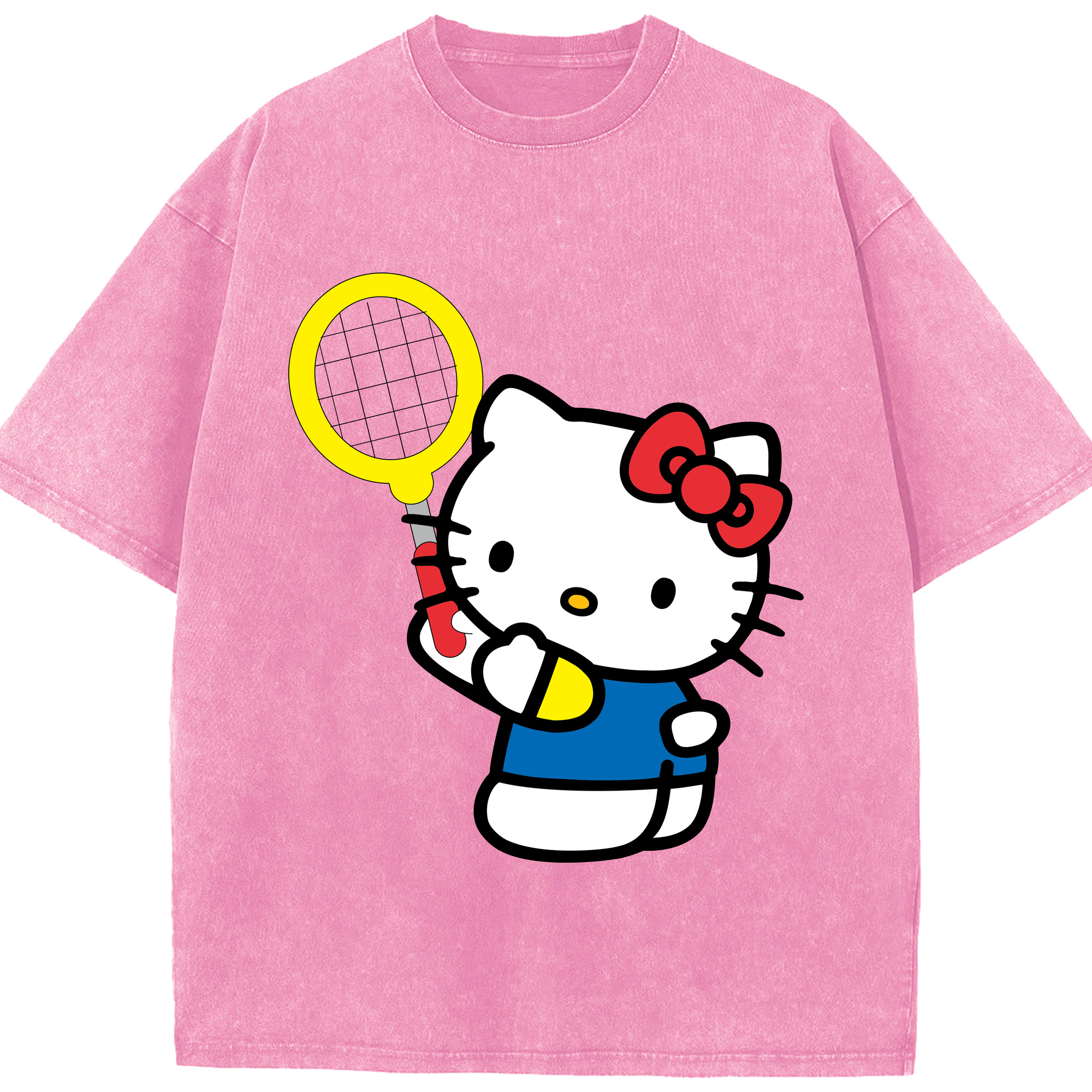 （画像用） Hello Kitty ハローキティ 綿100% ヴィンテージ風 半袖Tシャツ（フロントプリント）